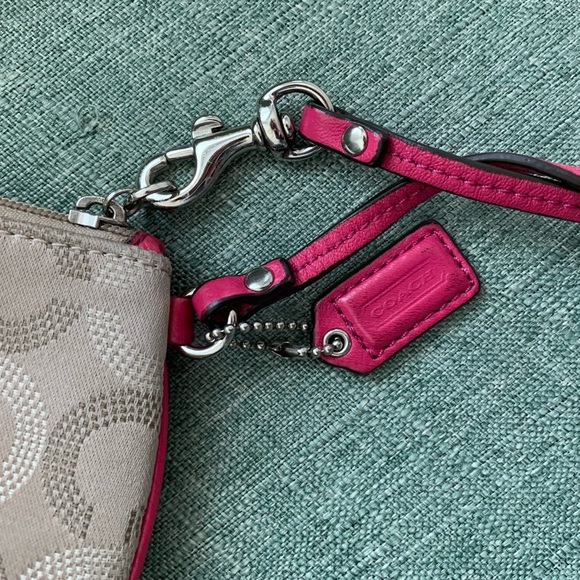 Hot Pink/Tan Coach Wallet - Picture 3 of 3